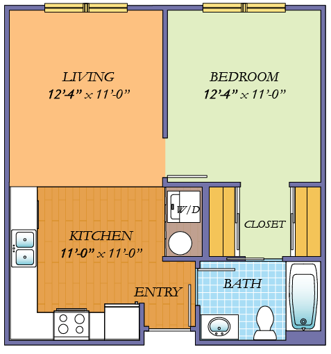 Alhambra Floorplan of Garden District Apartment