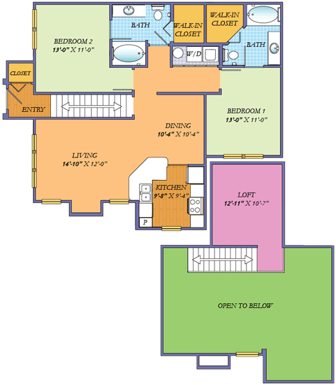 Sissinghurst Floorplan of Garden District Apartment